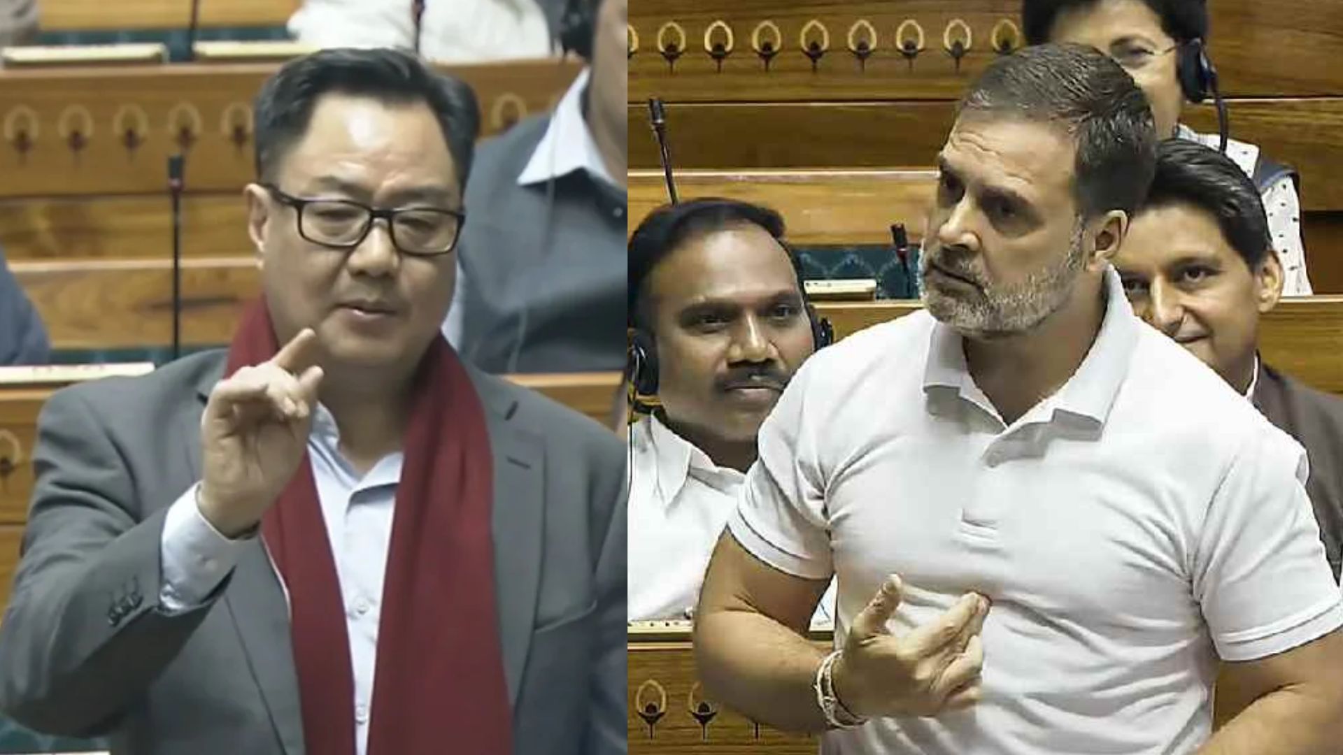 लोकसभा में बहस गरमाई, रिजिजू ने राहुल गांधी के आचरण पर उठाए सवाल लोकसभा में बहस गरमाई, रिजिजू ने राहुल गांधी के आचरण पर उठाए सवाल