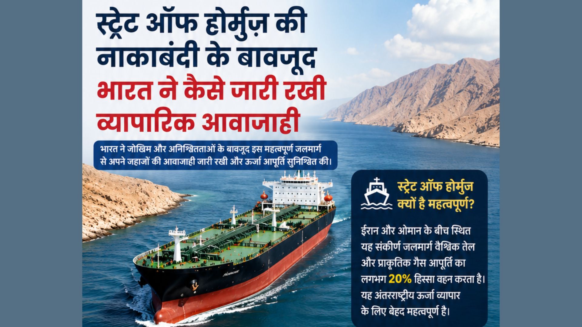 स्ट्रेट ऑफ होर्मुज़ की नाकाबंदी के बावजूद भारत ने कैसे जारी रखी व्यापारिक आवाजाही